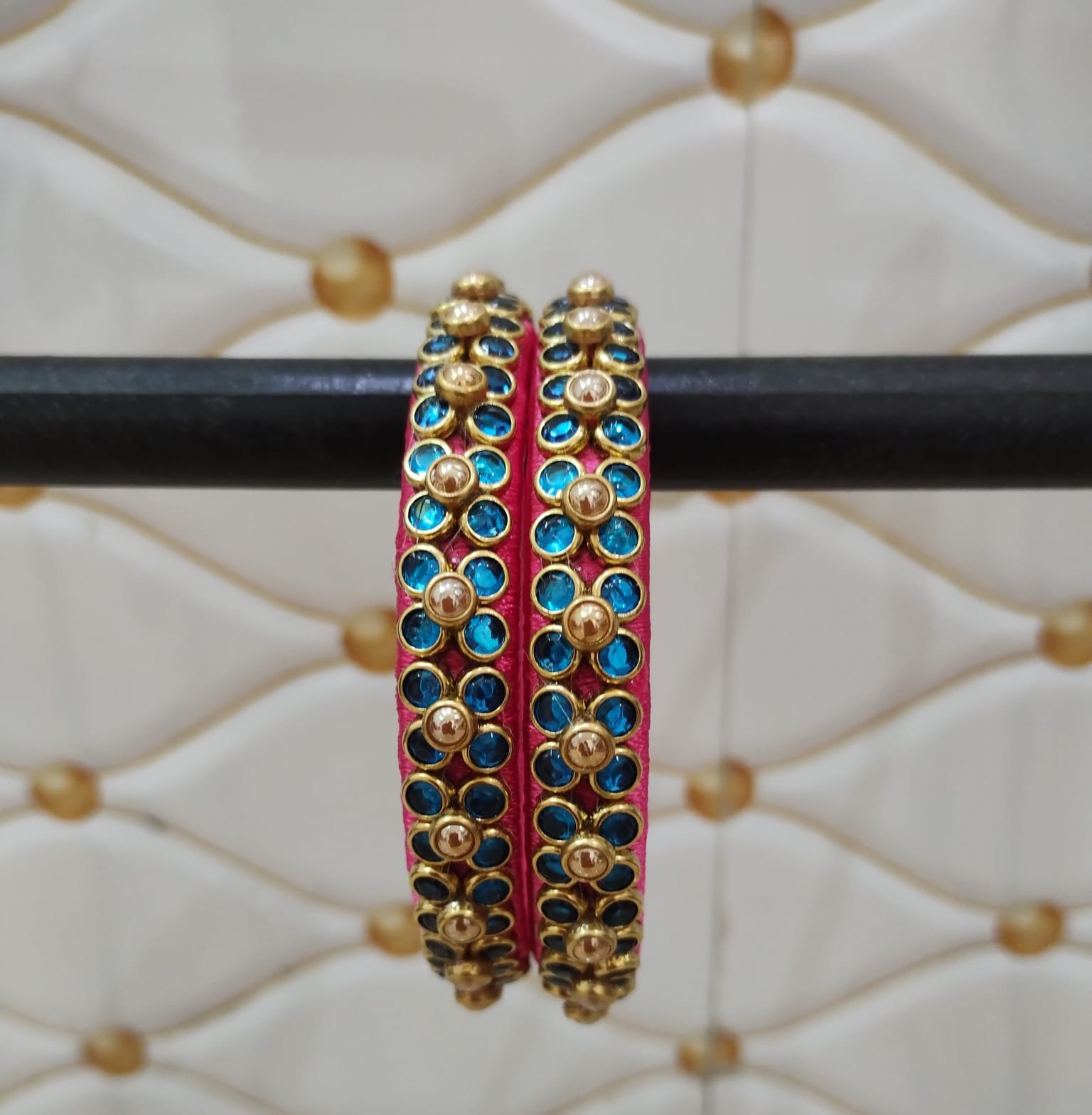 Blue stone bangles